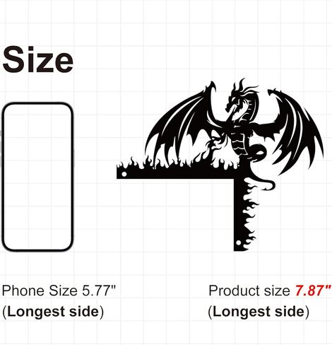 Evil Dragon Door Corner Metal Decor Signs,Dragon Metal Sign,Personalized Dragon Door Signs Gift,Black Dragon Metal Wall Art,Dragon Window Decor,Door Frame Cabinet Corner decor (Style B, 20cm / 7.87"（SMALL SIZE）) in Saudi Arabia