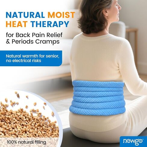 NEWGO Microwavable Heating Pad for Back Pain Relief, Moist Heat Therapy Back Wrap for Waist, Lower Lumbar, Stomach and Shoulder, Warm Compress Pack for Muscle Spasms Sore, Slipped Discs in Saudi Arabia