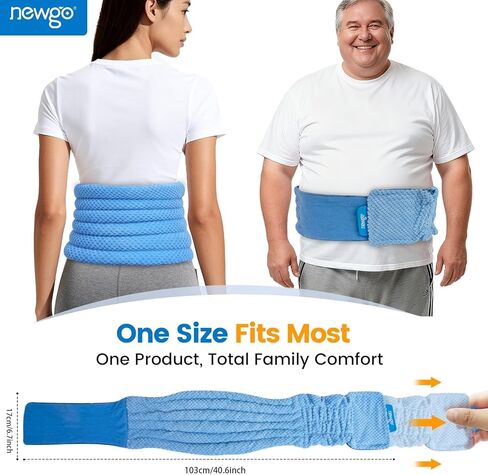 NEWGO Microwavable Heating Pad for Back Pain Relief, Moist Heat Therapy Back Wrap for Waist, Lower Lumbar, Stomach and Shoulder, Warm Compress Pack for Muscle Spasms Sore, Slipped Discs in Saudi Arabia