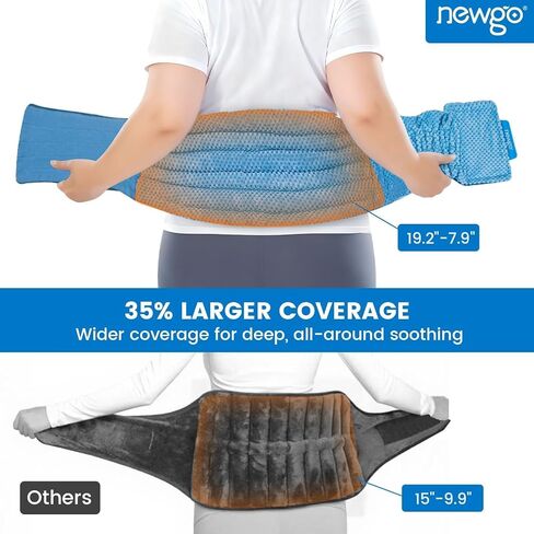 NEWGO Microwavable Heating Pad for Back Pain Relief, Moist Heat Therapy Back Wrap for Waist, Lower Lumbar, Stomach and Shoulder, Warm Compress Pack for Muscle Spasms Sore, Slipped Discs in Saudi Arabia