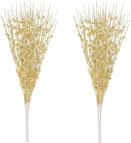 N&T NIETING 10 Pack Artificial Glitter Berry Stem Ornaments 15.7 Inchs Christmas Tree Picks, Christmas Home Decor Wreath Winter Décor Fireplace Holiday Crafts Berries Decoration in Saudi Arabia
