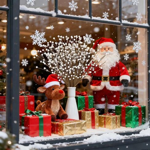 WSTPUPU Winter Decorations 24 Pcs Artificial Berry Stems 17inch White Berry Picks for Christmas Holiday Flower Arrangements Home Centerpieces DIY Ornaments in Saudi Arabia
