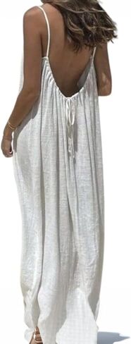 Womens Summer Casual Sleeveless Backless Cami Dress for Beach 2025 Vacation in Saudi Arabia