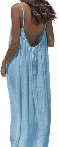 Womens Summer Casual Sleeveless Backless Cami Dress for Beach 2025 Vacation in Saudi Arabia