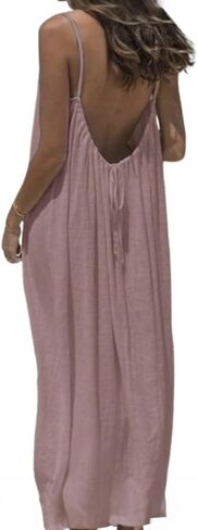 Womens Summer Casual Sleeveless Backless Cami Dress for Beach 2025 Vacation in Saudi Arabia