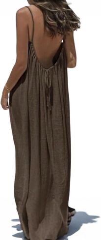 Womens Summer Casual Sleeveless Backless Cami Dress for Beach 2025 Vacation in Saudi Arabia