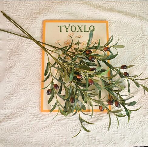 Tyoxlo 4 قطع 31 بوصة نباتات وهمية فو شجرة الزيتون فروع الخضرة ينبع لمزهرية أوراق الزيتون النباتات الاصطناعية في الأماكن المغلقة المستخدمة لغرفة النوم غرفة المعيشة ديكور المنزل مزهرية نشطة in Saudi Arabia