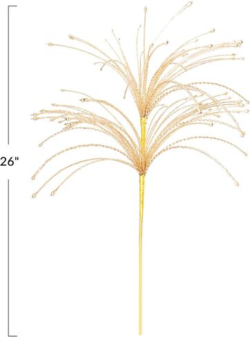 Creative Co-Op Tall Metal and Glass Beaded Spray Decor, Gold in Saudi Arabia