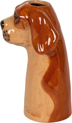 Creative Co-Op 4-Piece Hand-Painted Stoneware Dog Head Vase, Multicolor in Saudi Arabia