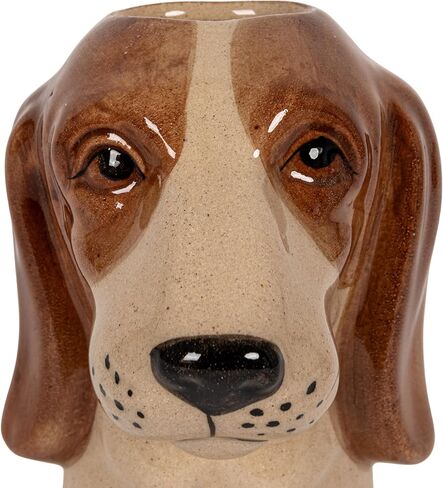 Creative Co-Op 4-Piece Hand-Painted Stoneware Dog Head Vase, Multicolor in Saudi Arabia