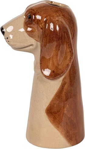 Creative Co-Op 4-Piece Hand-Painted Stoneware Dog Head Vase, Multicolor in Saudi Arabia