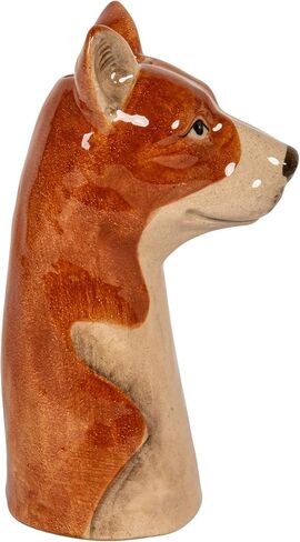 Creative Co-Op 4-Piece Hand-Painted Stoneware Dog Head Vase, Multicolor in Saudi Arabia