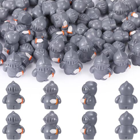 Geelin 50 Pcs Mini Knight Figures Bulk Small Resin Action Figurines Medieval Castle Soldier Tiny Statues for Party Favors Gift Bag Filler Hide and Seek Props Home Decoration (Knight) in Saudi Arabia