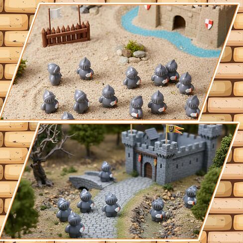 Geelin 50 Pcs Mini Knight Figures Bulk Small Resin Action Figurines Medieval Castle Soldier Tiny Statues for Party Favors Gift Bag Filler Hide and Seek Props Home Decoration (Knight) in Saudi Arabia