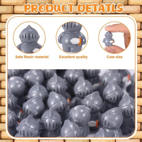 Geelin 50 Pcs Mini Knight Figures Bulk Small Resin Action Figurines Medieval Castle Soldier Tiny Statues for Party Favors Gift Bag Filler Hide and Seek Props Home Decoration (Knight) in Saudi Arabia