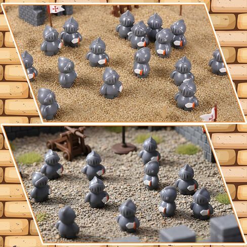 Geelin 50 Pcs Mini Knight Figures Bulk Small Resin Action Figurines Medieval Castle Soldier Tiny Statues for Party Favors Gift Bag Filler Hide and Seek Props Home Decoration (Knight) in Saudi Arabia