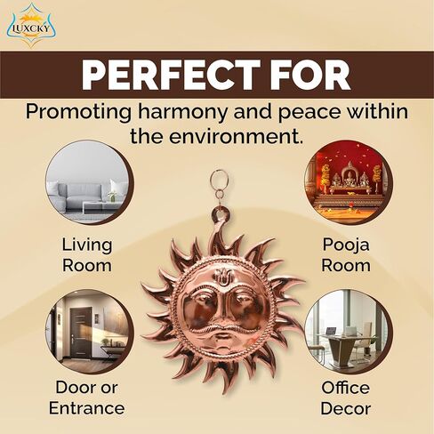 LUXCKY Surya Bhagwan | Wall Hanging Lord Sun Idol Suraj Murti Statue | Decorative Showpiece for Wall Room Décor Best for Housewarming Vaastu Fengshui Good Luck Decorative Showpiece (6 inch) (Medium) in Saudi Arabia