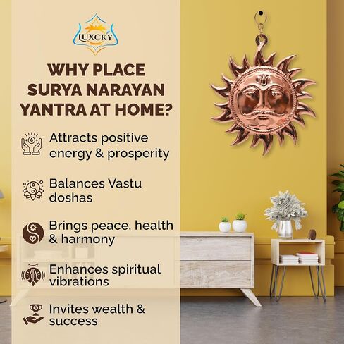 LUXCKY Surya Bhagwan | Wall Hanging Lord Sun Idol Suraj Murti Statue | Decorative Showpiece for Wall Room Décor Best for Housewarming Vaastu Fengshui Good Luck Decorative Showpiece (6 inch) (Medium) in Saudi Arabia