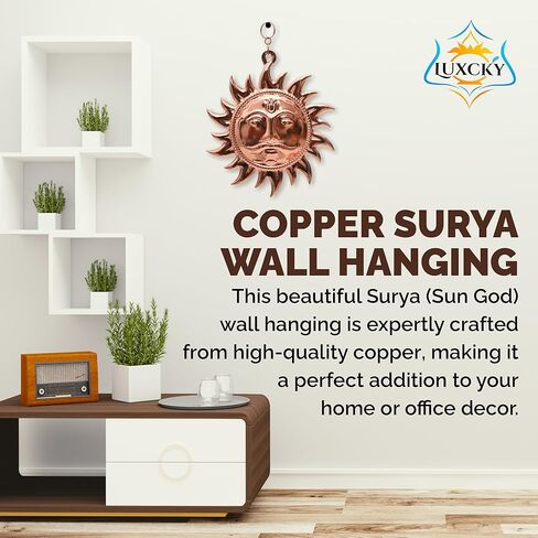 LUXCKY Surya Bhagwan | Wall Hanging Lord Sun Idol Suraj Murti Statue | Decorative Showpiece for Wall Room Décor Best for Housewarming Vaastu Fengshui Good Luck Decorative Showpiece (6 inch) (Medium) in Saudi Arabia