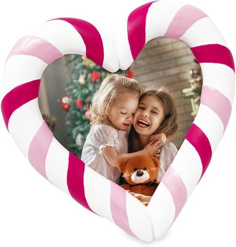 إطار صورة Candyheart مقاس 4x4 من Isaac Jacobs - راتينج أحمر/أبيض، ديكور مستوحى من العطلات لعرض الطاولة أو الحائط، هدية العيد، ديكور منزلي (4x4، أحمر/أبيض) in Saudi Arabia
