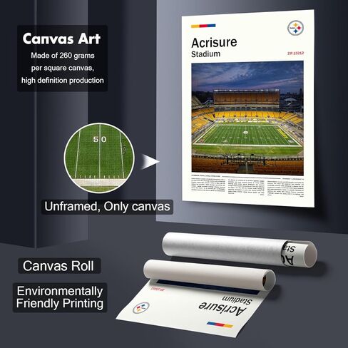 (غير مؤطرة 11 بوصة × 17 بوصة) طباعة قماش AcrisureStadium - لوحة فنية جدارية من Pittsburgh Home Field لمحبي ستيلرز، ملصق رياضي لغرفة الألعاب أو ديكور كهف الرجل in Kuwait