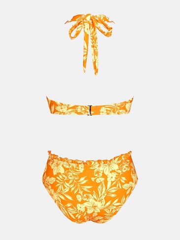 CUPSHE Women's Bikini Sets Two Piece Swimsuit Halter Tie Bathing Suit V Neck Mid Rise Ruffle Back Hook in Saudi Arabia