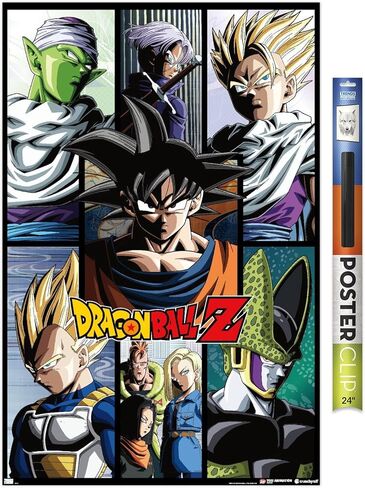 Dragon Ball Z - Grid Wall Poster, 34L" x 22.4W", Poster & Clip Bundle in Saudi Arabia