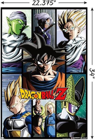 Dragon Ball Z - Grid Wall Poster, 34L" x 22.4W", Poster & Clip Bundle in Saudi Arabia