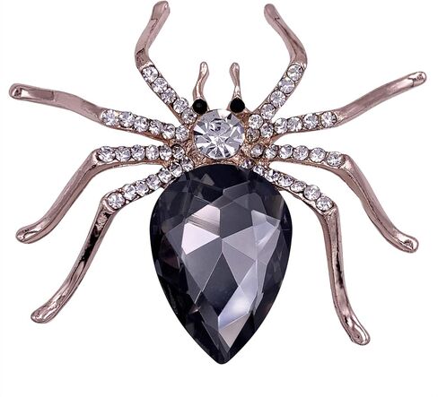 SELOVO Spider Scarf Brooch Pin Broach Crystal Jewelry Rose Gold Tone in Saudi Arabia