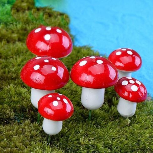 50 Pieces Mini Mushroom Miniatures Artificial Garden Fairy Bonsai Plant Pot Foam Craft Decoration for Home DIY Micro Landscape Decor (2cm) in Saudi Arabia