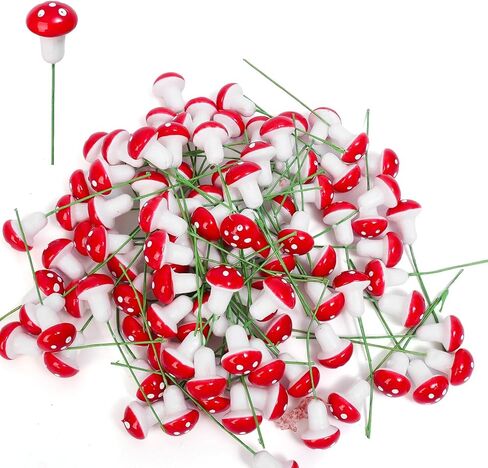 50 Pieces Mini Mushroom Miniatures Artificial Garden Fairy Bonsai Plant Pot Foam Craft Decoration for Home DIY Micro Landscape Decor (2cm) in Saudi Arabia