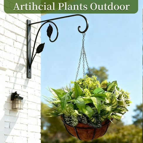 Sexacohu Artificial Plants Outdoor 10 Bundles(Artificial Greenery Fake Plants, Large Bunches Faux Plants with Stems and Plastic Leaves, Outdoor Bushes for Patio Front Porch Yard Garden Decor) in Saudi Arabia