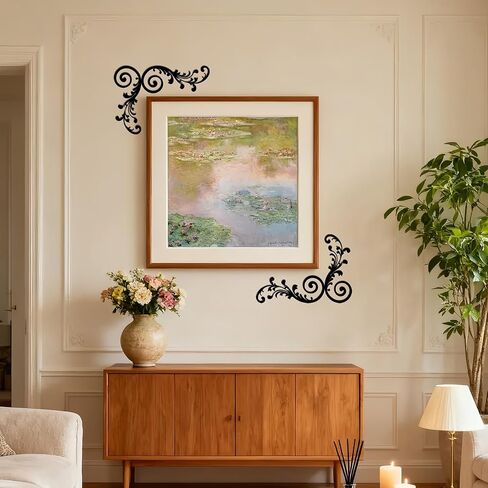 ORNAROVI 4 Pcs Metal Scroll Wall Art Black Wrought Iron Wall Medallion Decor Horizontal Metal Scroll Art Hanging Decoration for Above Door Front Porch Hallway Entryway Living Room (13.8×5.5 Inch) in Saudi Arabia