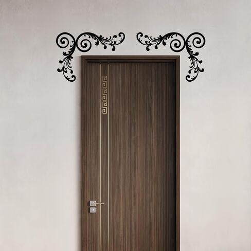 ORNAROVI 4 Pcs Metal Scroll Wall Art Black Wrought Iron Wall Medallion Decor Horizontal Metal Scroll Art Hanging Decoration for Above Door Front Porch Hallway Entryway Living Room (13.8×5.5 Inch) in Saudi Arabia