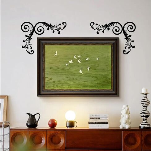 ORNAROVI 4 Pcs Metal Scroll Wall Art Black Wrought Iron Wall Medallion Decor Horizontal Metal Scroll Art Hanging Decoration for Above Door Front Porch Hallway Entryway Living Room (13.8×5.5 Inch) in Saudi Arabia