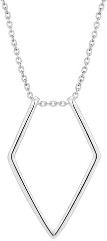 MWTSYSQ 925 Sterling Silver Ring Holder Necklace for Women, Geometric Simple Ring Holder Necklace with Pendant Ring Length 45cm, Fork Necklace, Rhombus Ring Holder Necklace in Saudi Arabia