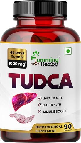 Humming Herbs TUDCA 1000mg - مكمل حمض التورسوديوكسيكوليك عالي الفعالية لصحة الكبد والجهاز الهضمي - 90 كبسولة نباتية (إمداد لمدة 45 يومًا) - يدعم تدفق الصفراء والأمعاء ووظيفة المناعة in Saudi Arabia