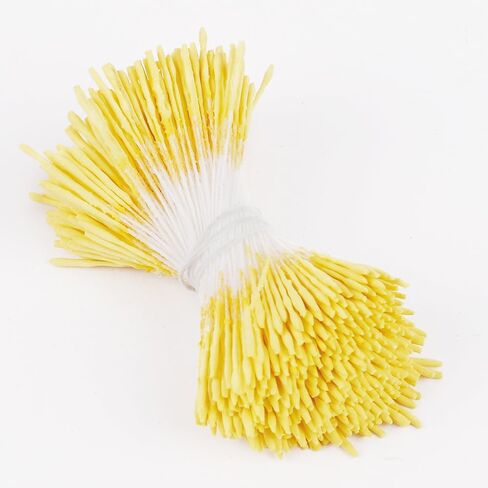 Sorrento Crafts 400PCS Ivory Long Flower Stamen Double Heads 1mm Artificial Stamens for DIY Scrapbooking Pistil Cake Craft Wedding Home Decoration in Saudi Arabia
