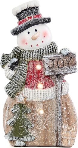 Smadeer Santa Claus Statue with LED Lights for Christmas Decorations, Winter Holiday Decor for Shelf Bookshelf Fireplace Mantle Indoor Home, Christmas New Year Xmas Figurine in Saudi Arabia