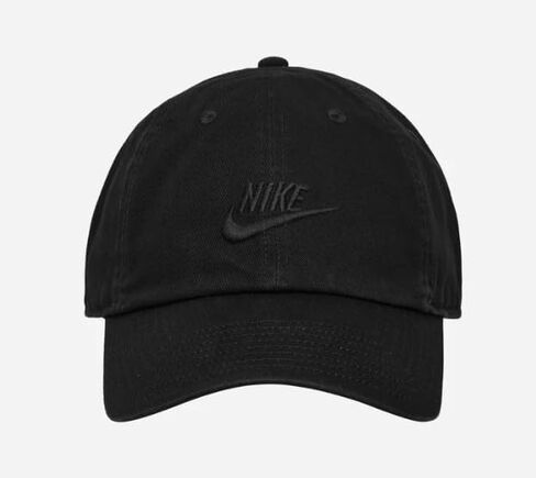 قبعة Nike Club Swoosh/مع حزام قابل للتعديل - للجنسين (الولايات المتحدة، ألفا، صغير، متوسط، H86 أسود/أسود) in Saudi Arabia