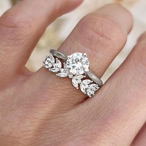 A Set of Couple Rings with Geometric Design of Wheat Ears for Women Exquisite Light Luxury Rings Ladies Fine Jewelry Daily Life Dating Decor For Prom Party in Saudi Arabia