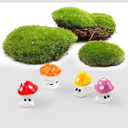Mini Mushrooms, Mini Resin Figures Glow in The Dark, Mushroom Accessories for Fairy Garden Terrarium Accessories Decor Micro Landscape Craft in Saudi Arabia