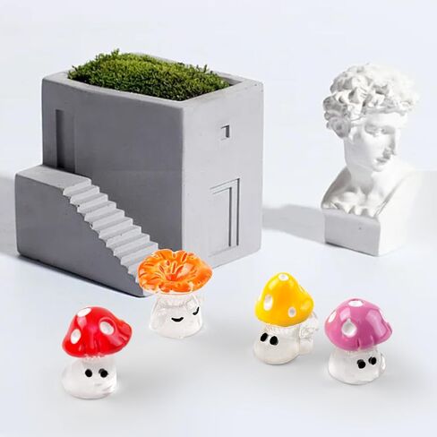 Mini Mushrooms, Mini Resin Figures Glow in The Dark, Mushroom Accessories for Fairy Garden Terrarium Accessories Decor Micro Landscape Craft in Saudi Arabia