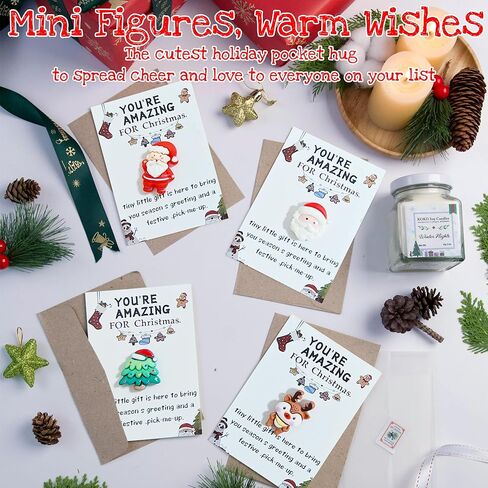 Dykofy Christmas Pocket Hugs Gifts Bulk for Xmas Coworker Staff Employee Holiday Appreciation Gifts - Mini Christmas Resin Pocket Hug with Heartwarming Cards Emotional Support Decorations (10pcs) in Saudi Arabia