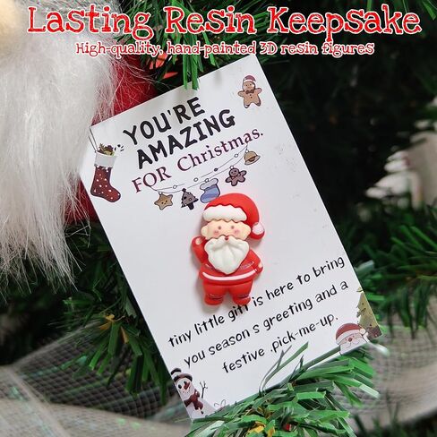 Dykofy Christmas Pocket Hugs Gifts Bulk for Xmas Coworker Staff Employee Holiday Appreciation Gifts - Mini Christmas Resin Pocket Hug with Heartwarming Cards Emotional Support Decorations (10pcs) in Saudi Arabia