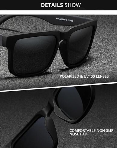 HAZON Rubber Coated Goggles For Men | Polarized Sunglasses | Uv Protected Driving, Riding, Stylish, Anti Glare Glasses (Cp-Olv-55) (Black) in Saudi Arabia