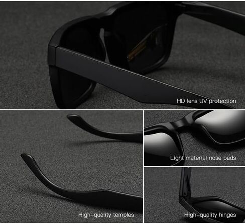 HAZON Rubber Coated Goggles For Men | Polarized Sunglasses | Uv Protected Driving, Riding, Stylish, Anti Glare Glasses (Cp-Olv-55) (Black) in Saudi Arabia
