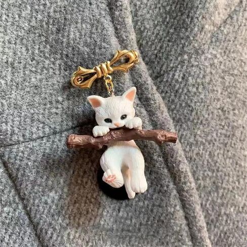 1Pc Cute Three-dimensional Cat Brooch, Unique, Creative And Fashionable Men's And Women's Brooch Pendant in Saudi Arabia