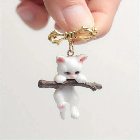 1Pc Cute Three-dimensional Cat Brooch, Unique, Creative And Fashionable Men's And Women's Brooch Pendant in Saudi Arabia