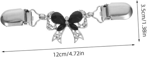 3Pcs Elegant Bowknot Sweater Clips Stylish Crystal Chain Cardigan Clips for Women White Black Rose Gold Sweaters Shawls Lightweight Jackets in Saudi Arabia